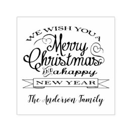 Cheerful Christmas Wish Custom Name Self-inking Stamp