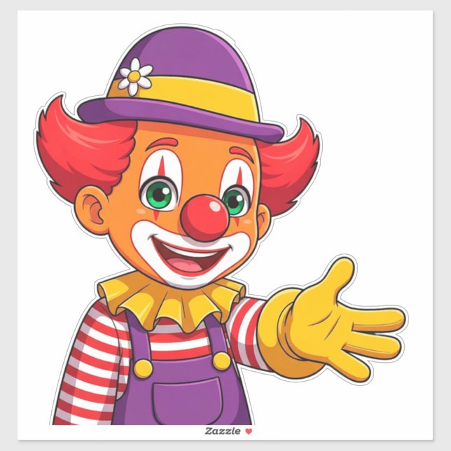 Cheerful Clown With Purple Hat (Sheet)