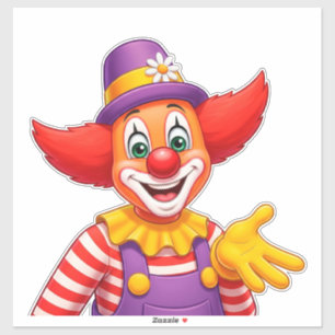 Cheerful Clown With Purple Hat