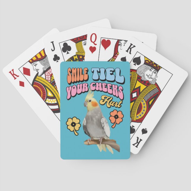 Cheerful Cockatiel Parrot  Playing Cards (Back)
