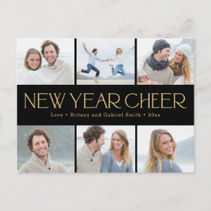 Cheerful Collage Happy New Year Photo Card