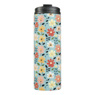 Cheerful Colorful Ditsy Floral Thermal Tumbler