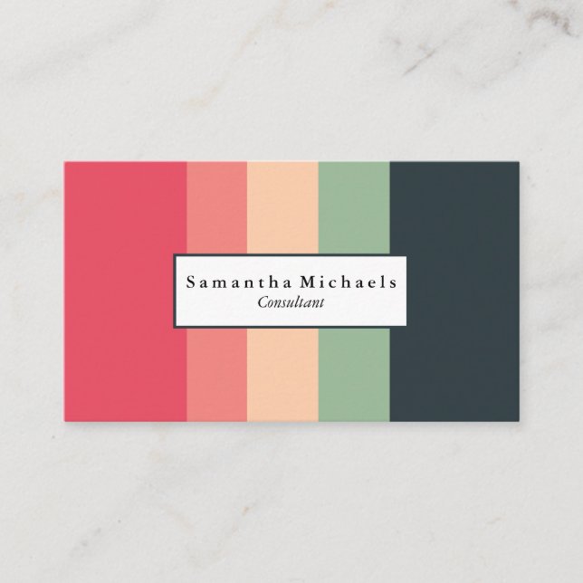 Cheerful Colour Block Business Cards (Front)