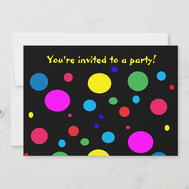 Cheerful Colour Circles Invitation (Front)