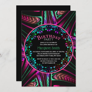 Cheerful Colourful Art Birthday Party Invitation