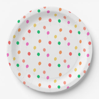Cheerful colourful balloon birthday paper plate