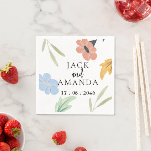 Cheerful Colourful Floral Wedding Decoration Napki Napkin