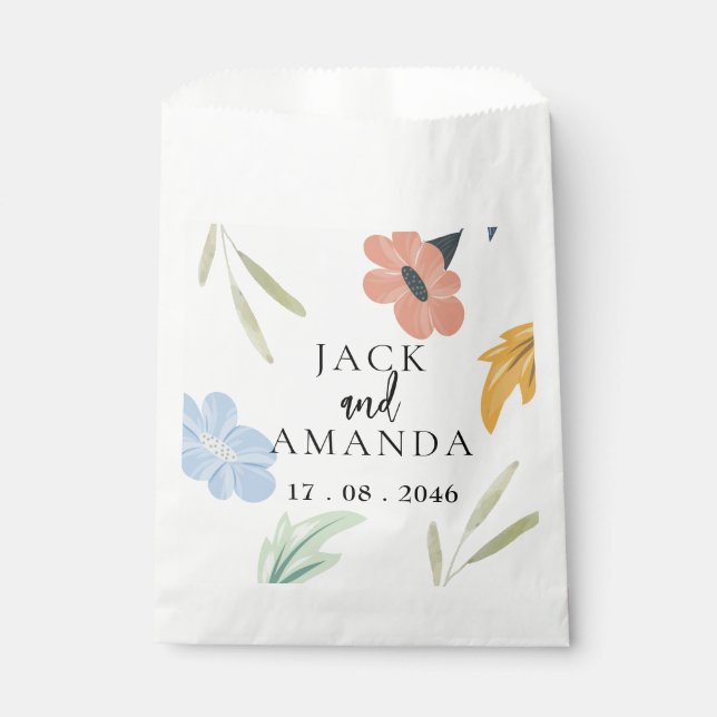 Cheerful Colourful Floral Wedding Package Favour B Bags (Front)