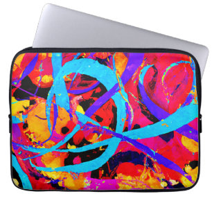 Cheerful Colourful Pattern Play Laptop Sleeve