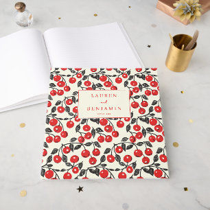 Cheerful Cream Cherry Illustration Guest Book