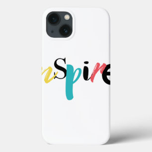 Cheerful, creative, modern typography of Inspire iPhone 13 Case