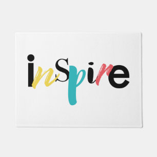 Cheerful, creative, modern typography of Inspire Doormat