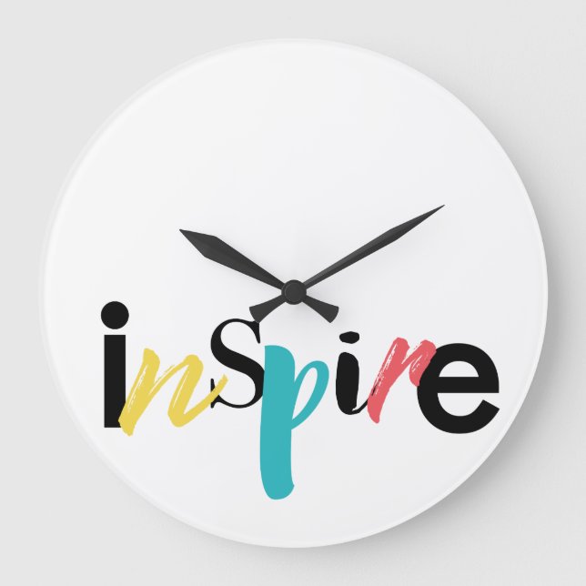 Cheerful, creative, modern typography of Inspire Large Clock (Front)