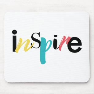 Cheerful, creative, modern typography of Inspire Mouse Mat