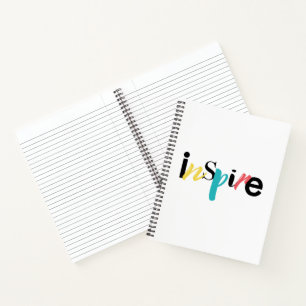 Cheerful, creative, modern typography of Inspire Notebook