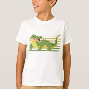 Cheerful Crocodile Drawing - Cute Animal Illustrat T-Shirt