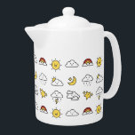 Cheerful Cute Weather Icon Pattern<br><div class="desc">Adorable illustrated weather icons pattern with clouds,  rainbows,  smiling sun and moon and stars.</div>