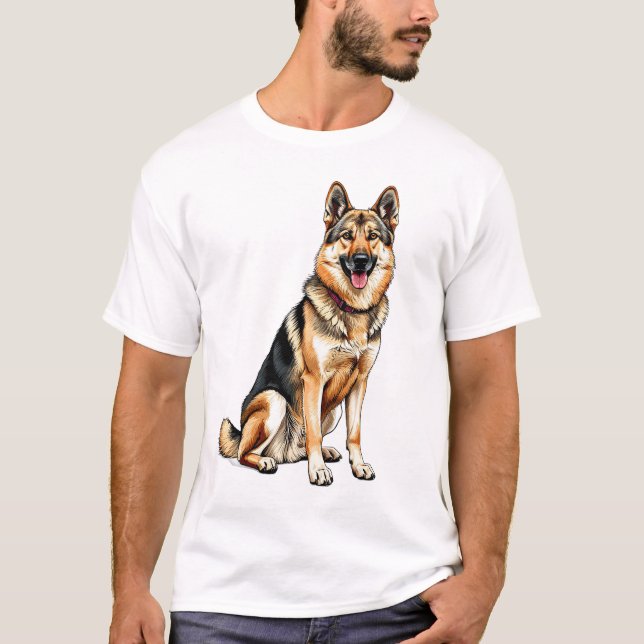 Cheerful Czechoslovakian Wolfdog Dog T-Shirt (Front)