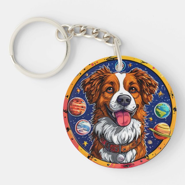 Cheerful dog key ring (Front)