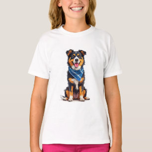 Cheerful dog sitting upright T-Shirt