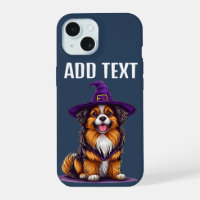 Cheerful Dog Wearing a Witch Hat