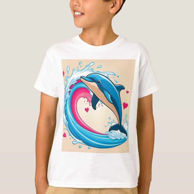 Cheerful Dolphin Mum T-Shirt (Front)