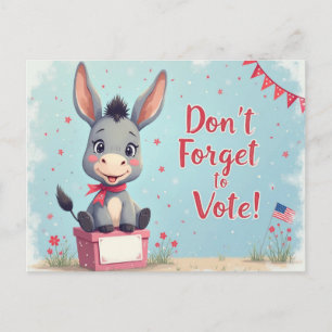 Cheerful Donkey Vote Reminder Postcard
