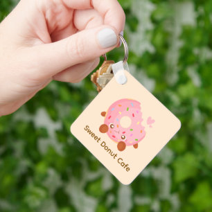 Cheerful Donut With Sprinkles Key Ring