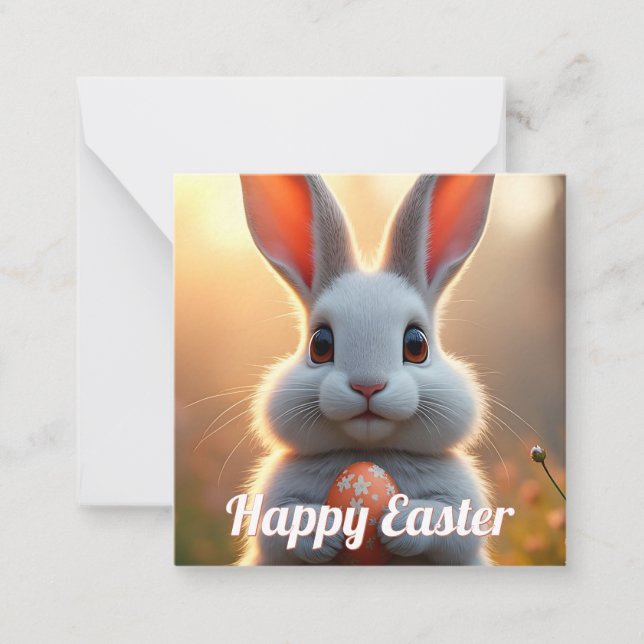 Cheerful Easter Bunny in the Magic of Spring Card (Front)