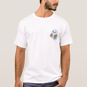 Cheerful Eco-Friendly Ghost with Go Green Grocery T-Shirt