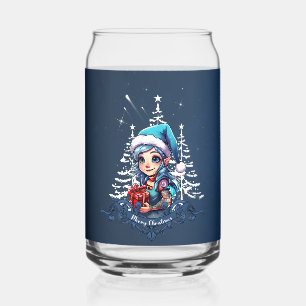 Cheerful elf   can glass