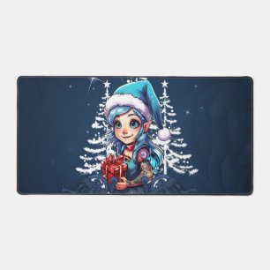 Cheerful elf   desk mat