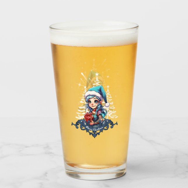 Cheerful elf   glass (Front Filled)
