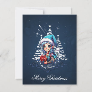 Cheerful elf holiday card