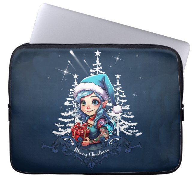 Cheerful elf   laptop sleeve (Front)