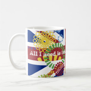 Cheerful England British Need Tea Flag Union Jack Coffee Mug