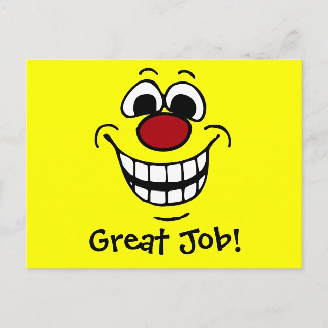 Cheerful Face Grumpey Postcard (Front)