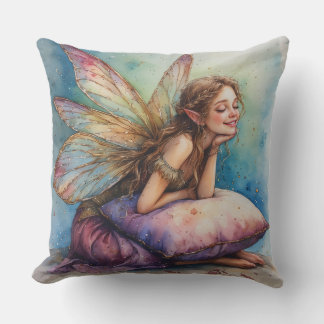 Cheerful Fairy Holding Pillow