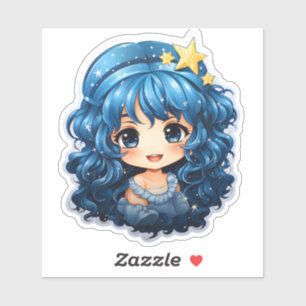 Cheerful Festive Blue Christmas Sticker