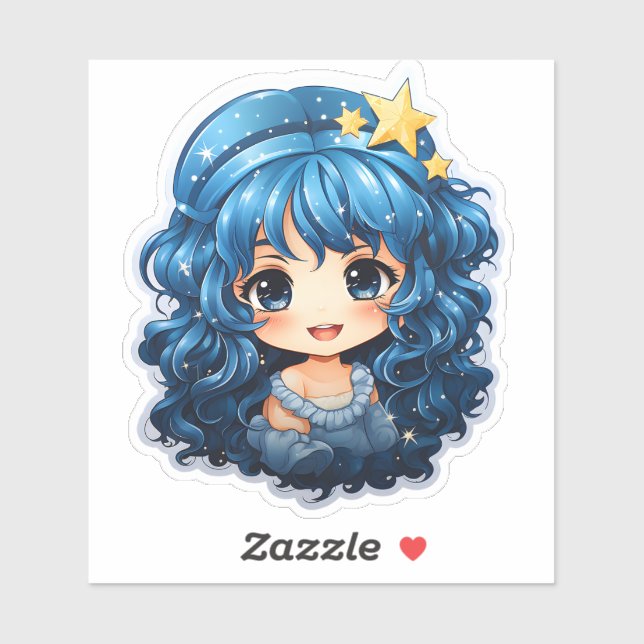 Cheerful Festive Blue Christmas Sticker (Sheet)