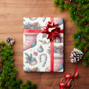 Cheerful festive Christmas wrapping paper