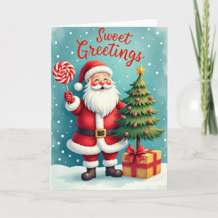 Cheerful Figures Sweet Christmas Card