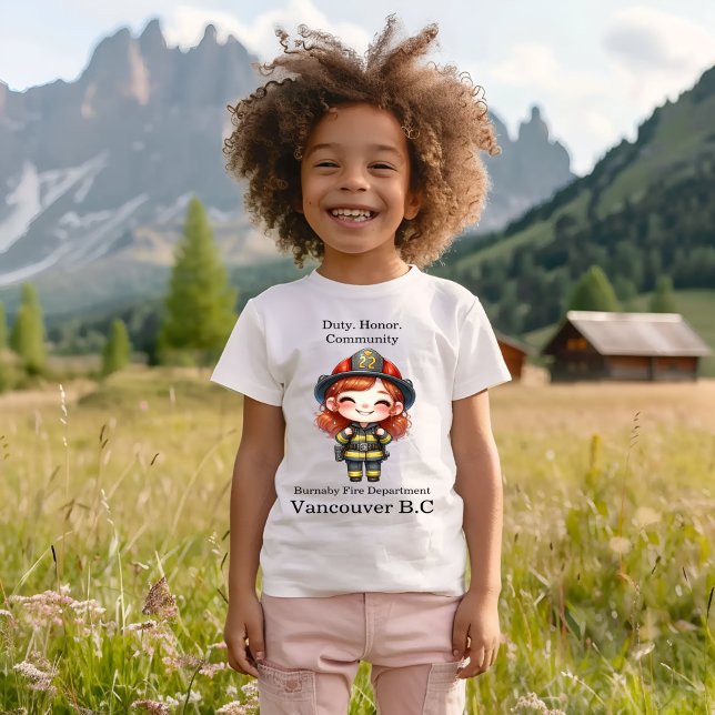 Cheerful firefighter in bright gear T-Shirt (Creator Uploaded)