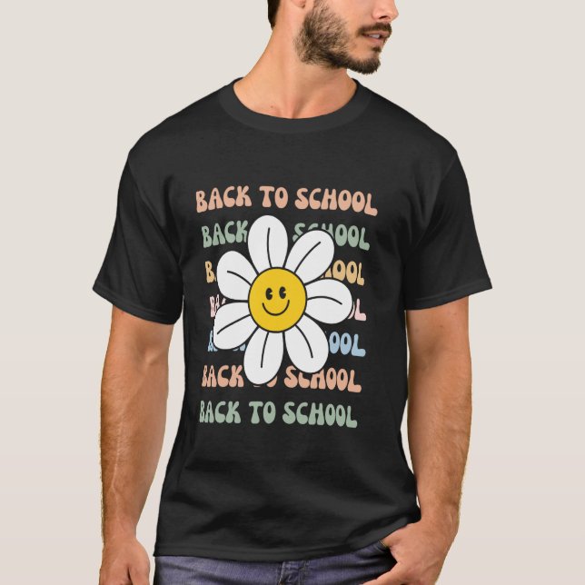 Cheerful Floral Design Back to School T-Shirt (Front)