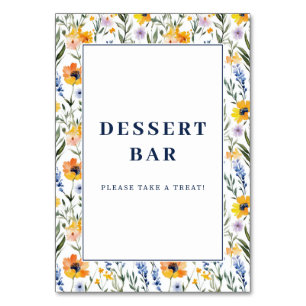 Cheerful Floral Dessert Bar Sign Table Number