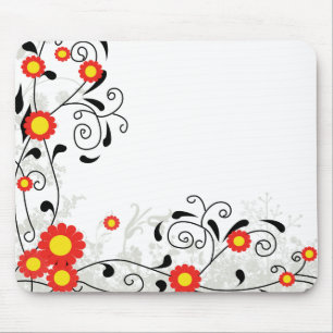 Cheerful Floral Illlustration Mouse Mat