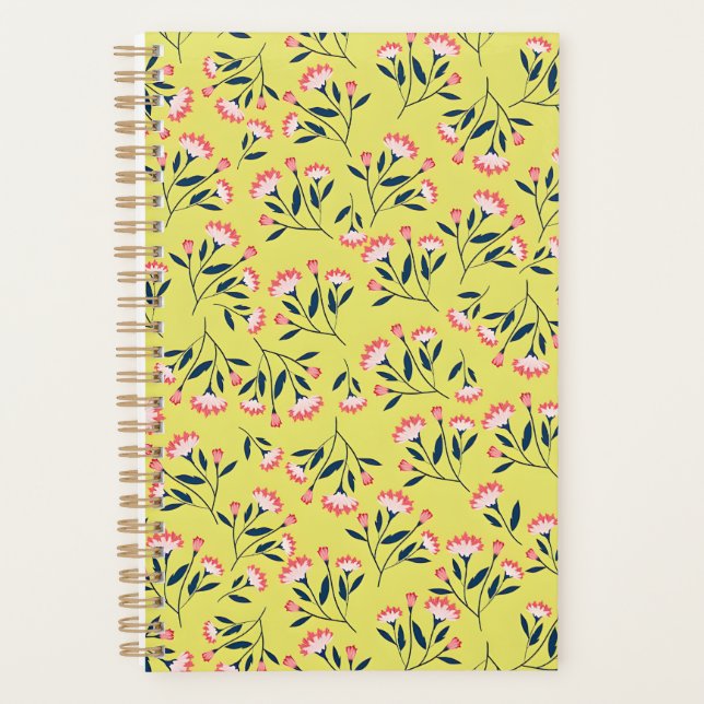  Cheerful Floral Pattern: Pink Flowers  Planner (Front)