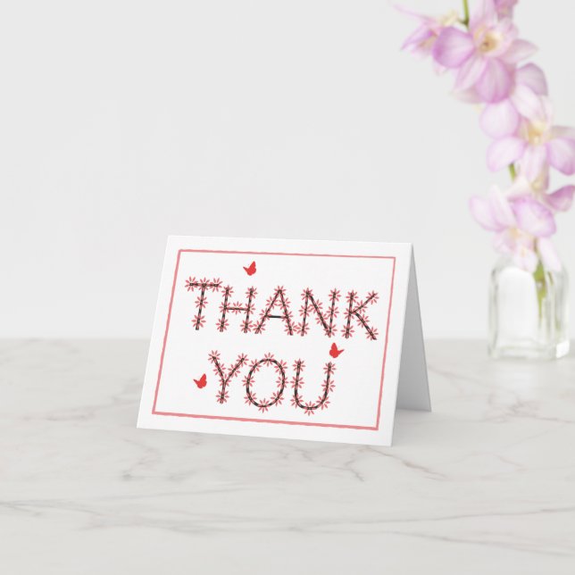 Cheerful Flowered Thank You Any Occasion Card (Orchid)