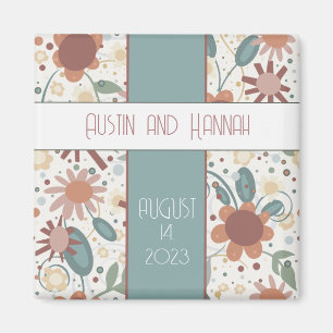 Cheerful Flowers Fun Inspirivity Wedding magnets