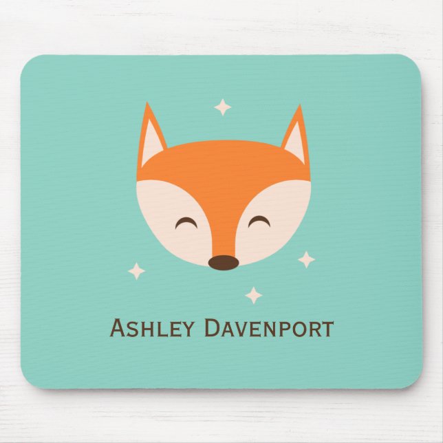 Cheerful Fox Mouse Mat (Front)